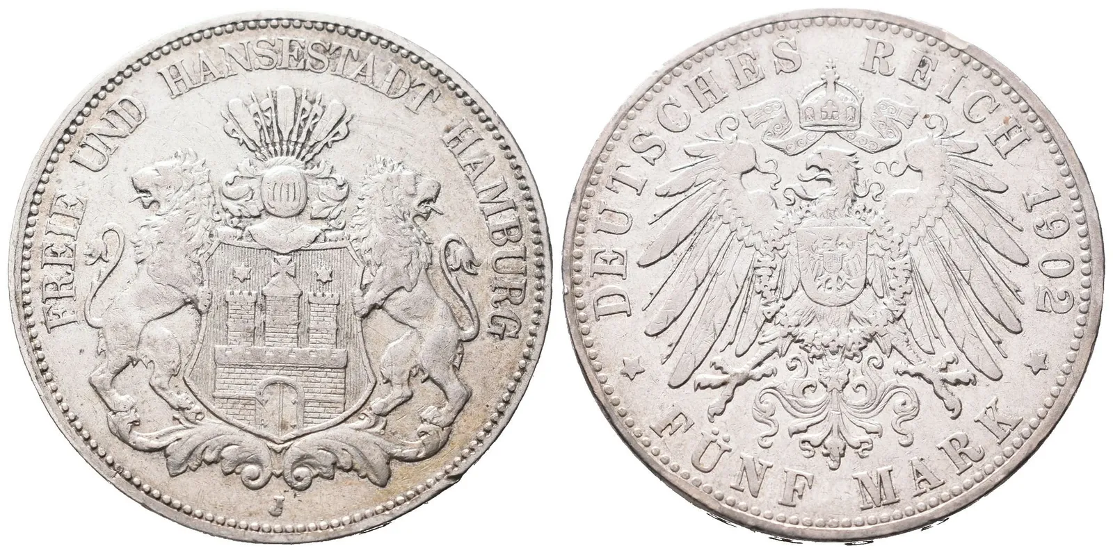 Hamburg, 5 Marka 1902 J
