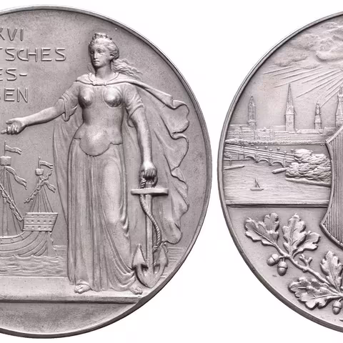 AR Medaile 1909 - XVI. Německé spolkové střelby v Hamburgu.