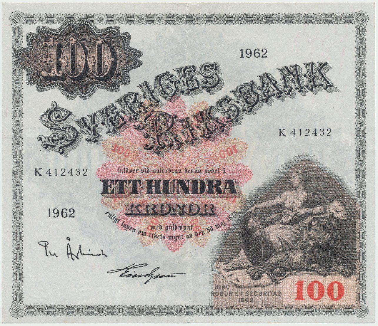 Švédsko, 100 Kronor 1962, P.48d