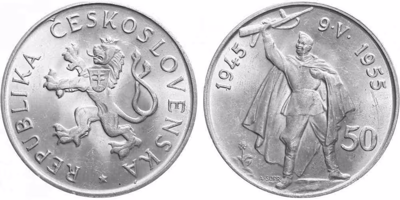 50 Kčs 1955 - 10. výročí osvobození Československa, var. A