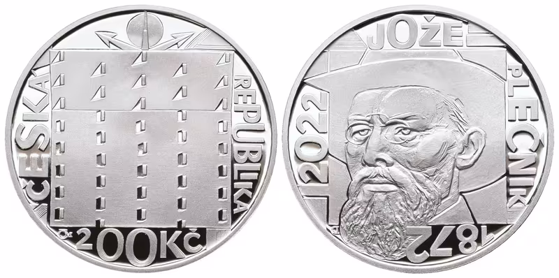 200 Kč 2022 - Jože Plečnik, PROOF-bez certifikátu