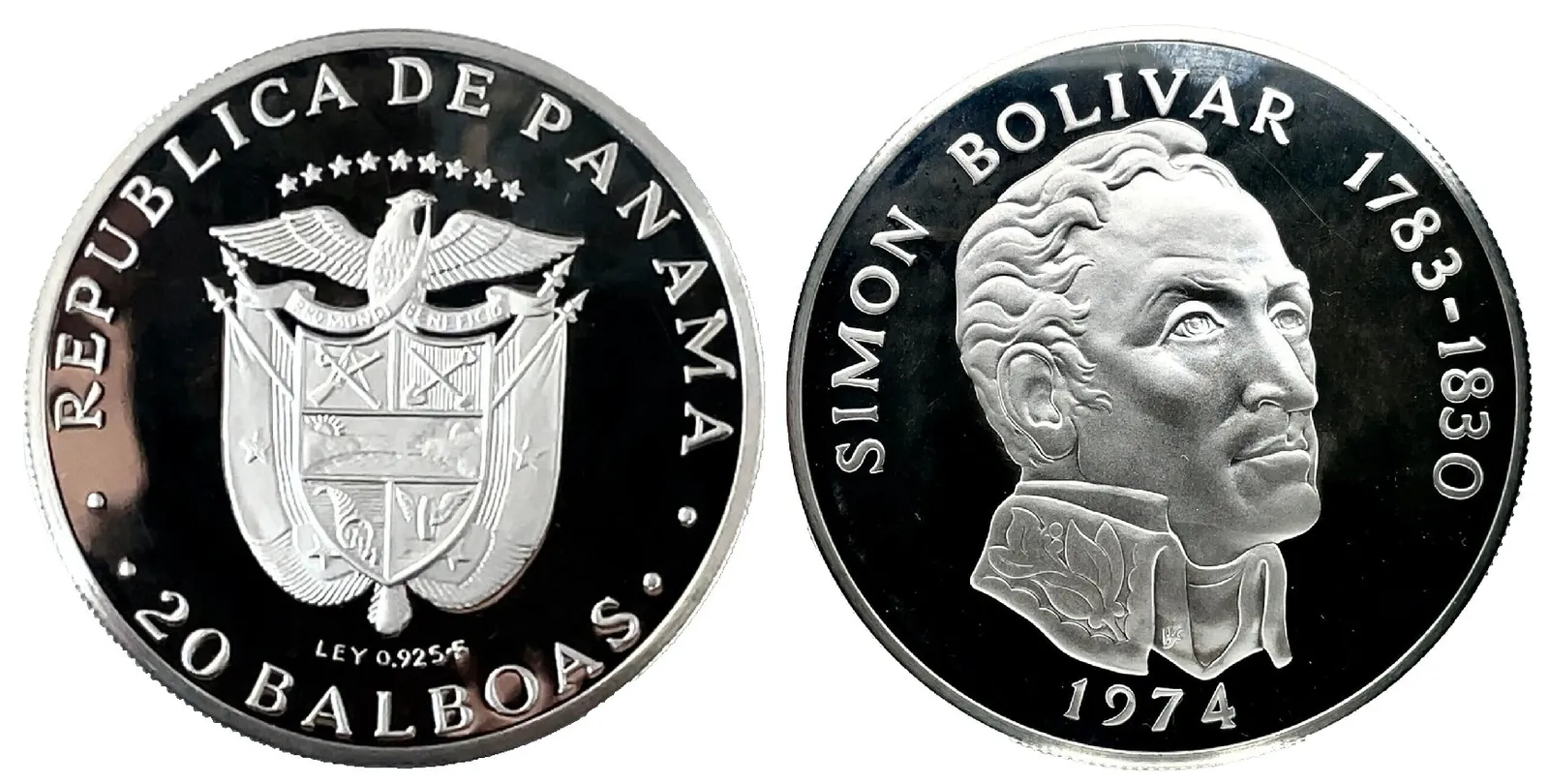 Panama, 20 Balboas 1974 - Simon Bolivar