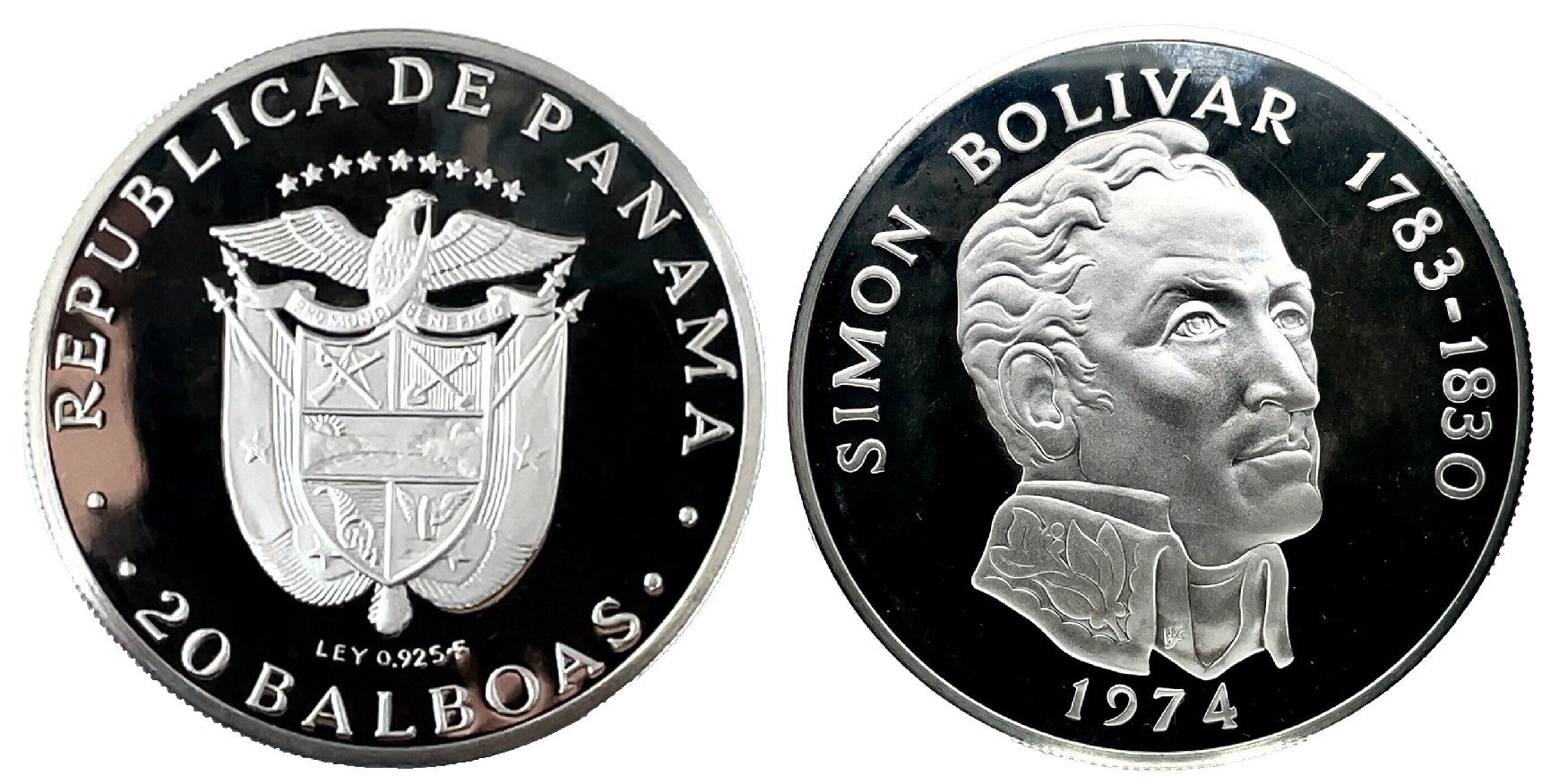 Panama, 20 Balboas 1974 - Simon Bolivar