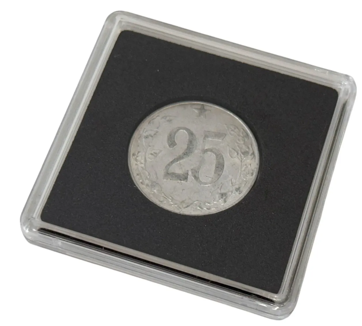 25 mm - Plastová kapsle/bublinka na mince QUADRUM - 1 kus