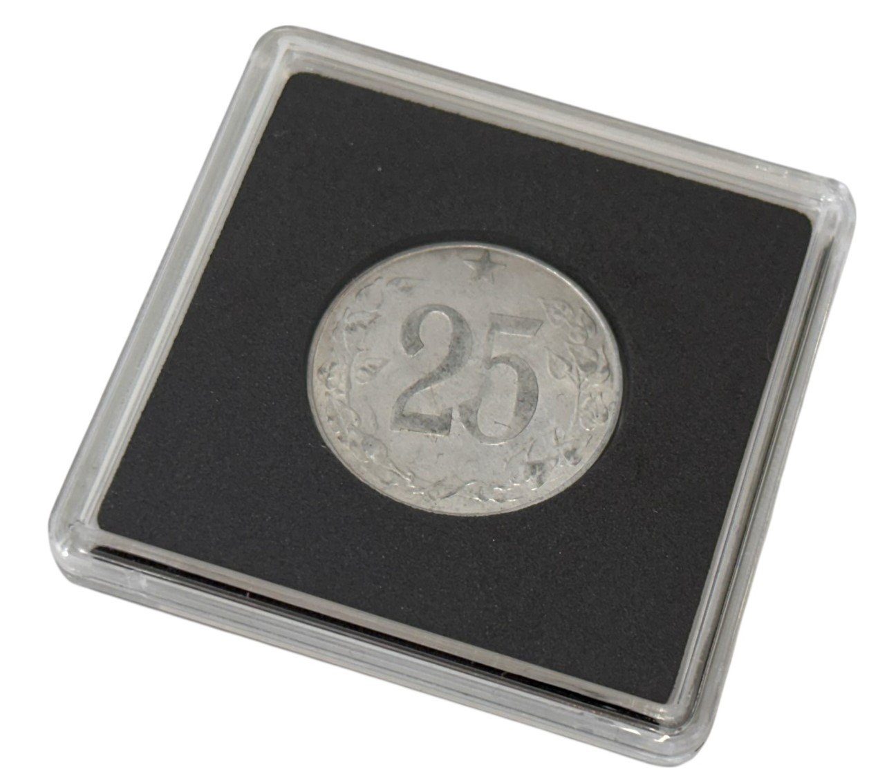 25 mm - Plastová kapsle/bublinka na mince QUADRUM - 1 kus