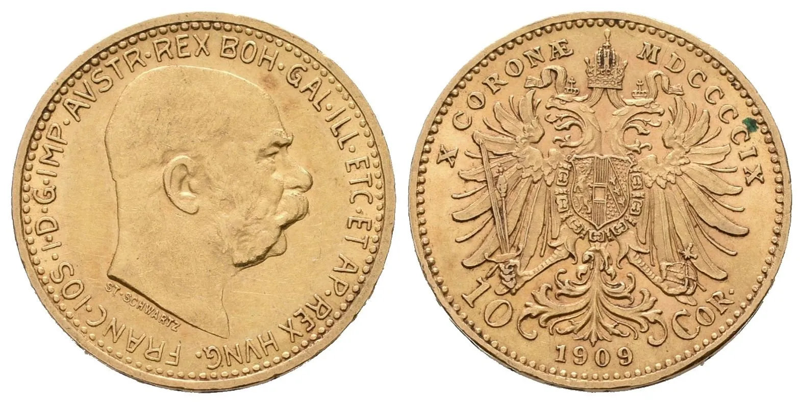 10 Koruna 1909, typ Schwartz