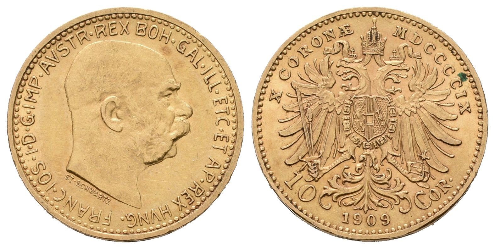10 Koruna 1909, typ Schwartz