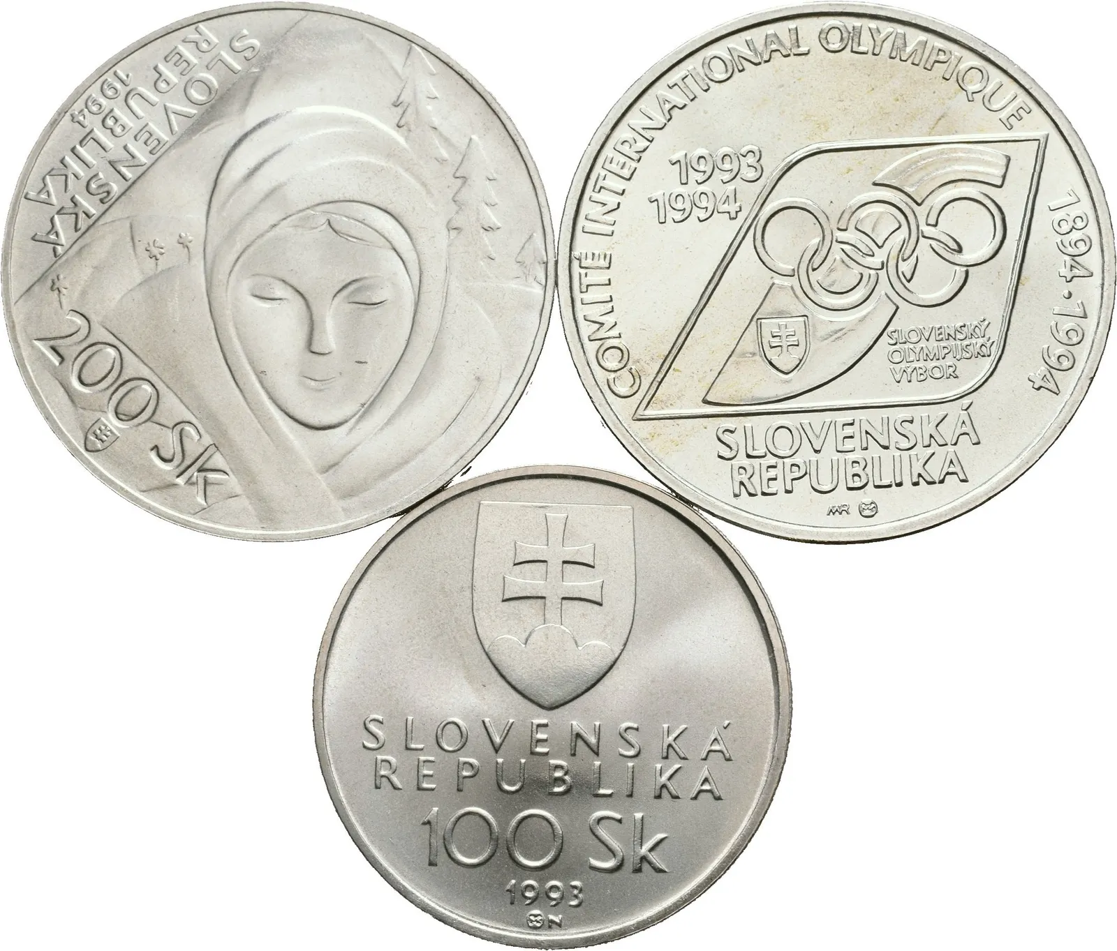 200 Sk 1994 - Janko Alexy a Olympijské hry + 100 Sk 1993 - Vznik Slovenské republiky, — 1