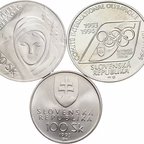 200 Sk 1994 - Janko Alexy a Olympijské hry + 100 Sk 1993 - Vznik Slovenské republiky,