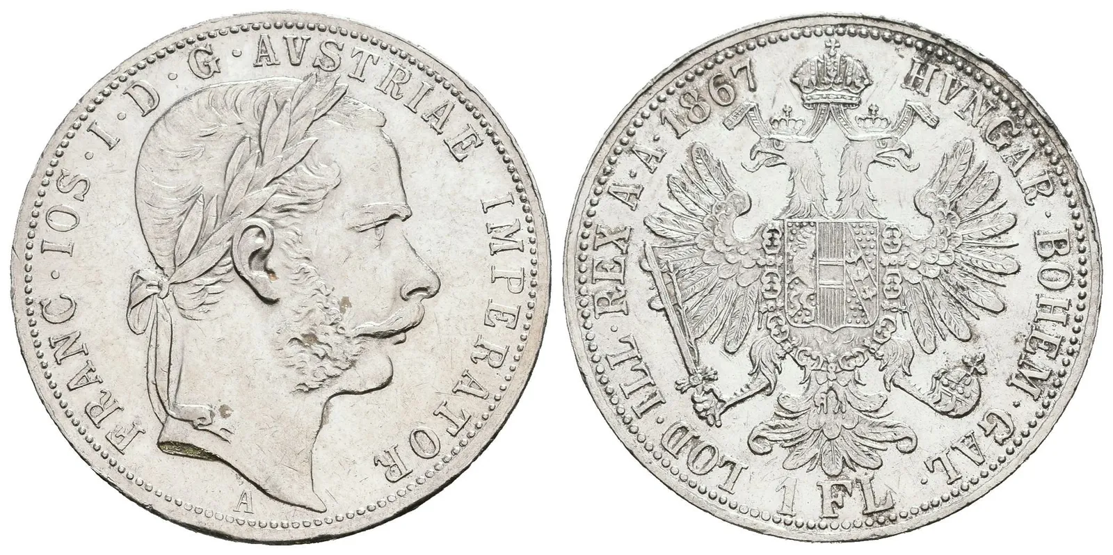 Zlatník 1867 A, velmi pěkná zachovalost, lesk, rysky a hranky, čištěn — 1