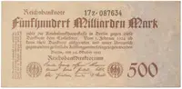 Německo, 500 Milliarden Mark 1923, Ro.124d
