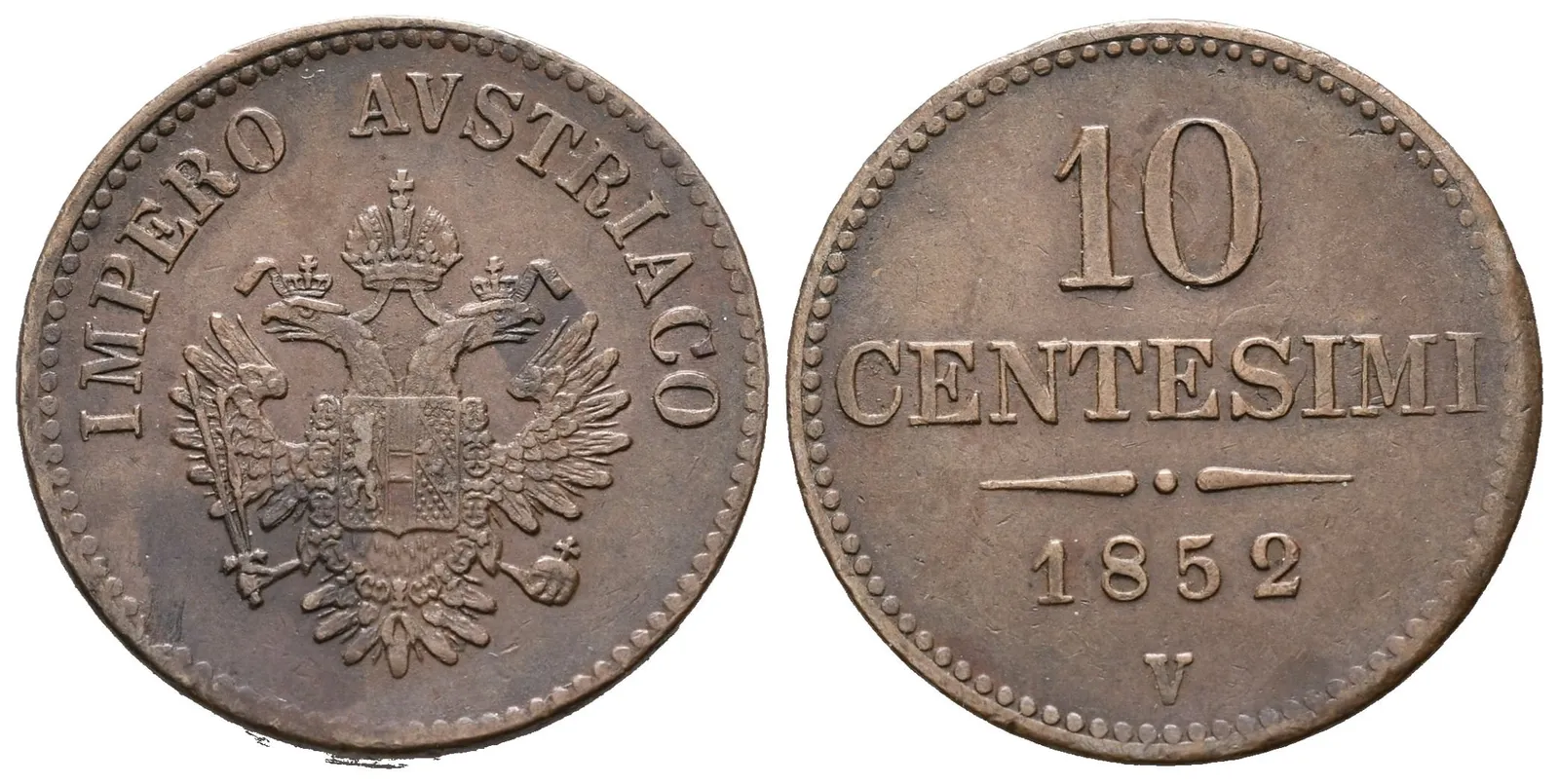 10 Centesimi 1852 V