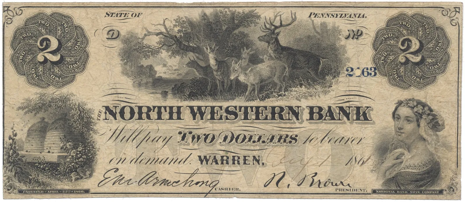 USA - Pensylvánie, 2 Dollar 1861