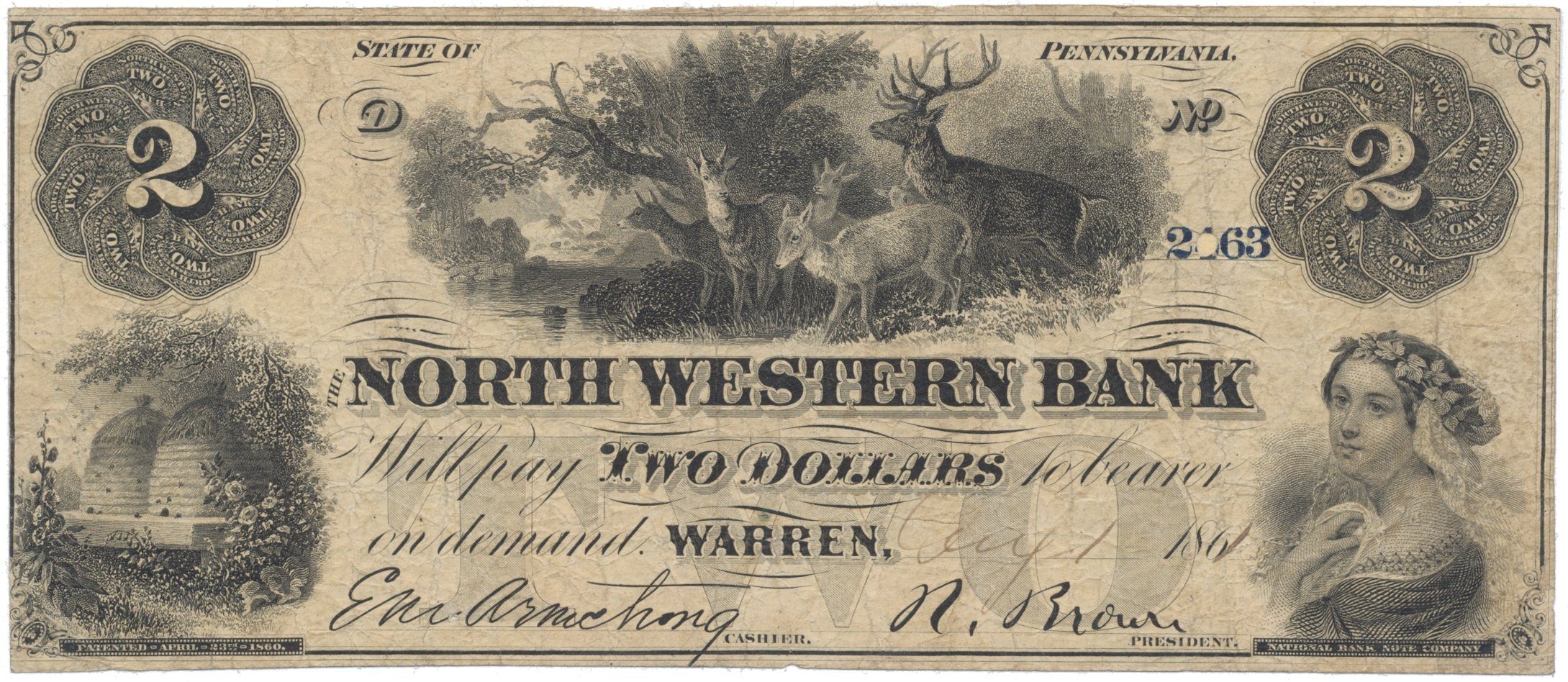 USA - Pensylvánie, 2 Dollar 1861