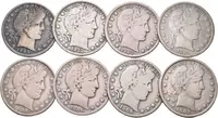 Soubor mincí - 1/2 Dollar 1897, 1902 O, 1905 S, 1906 S, 1907 O, 1908 D a O a — 1