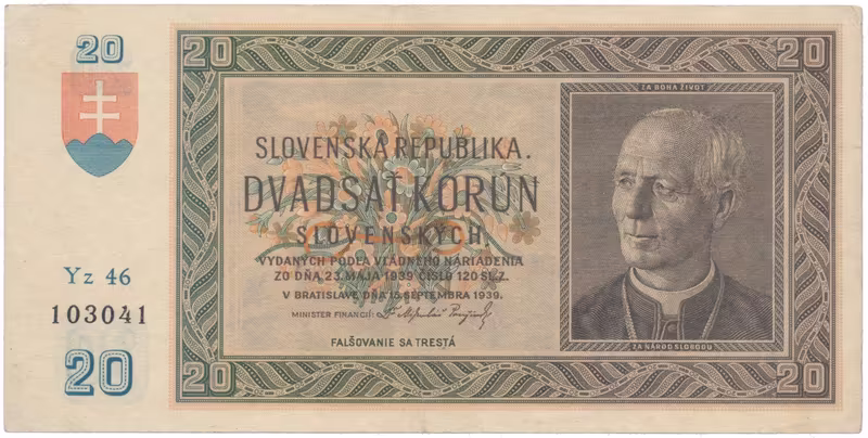 20 Koruna 1939, série Yz 46, Hej.47a2
