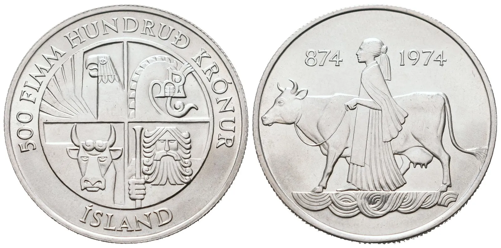 Island, 500 Kronur 1974 - Osídlení