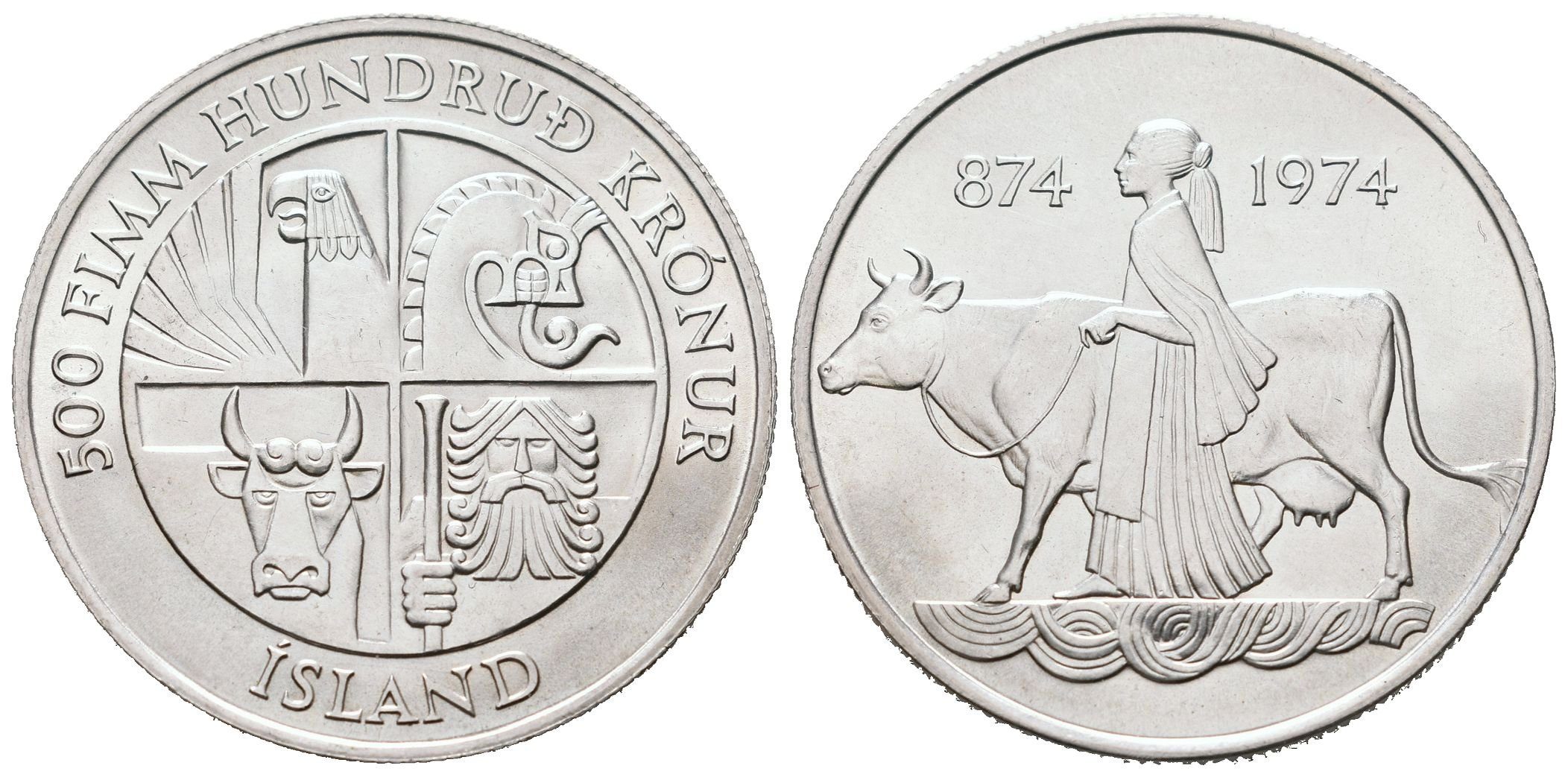 Island, 500 Kronur 1974 - Osídlení
