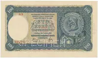 100 Koruna 1940, II. vydání, série A 3, Hej.49a1.S1