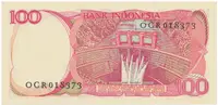 Indonésie, 100 Rupiah 1984, hlubotisk, P.122a - fotografie 2