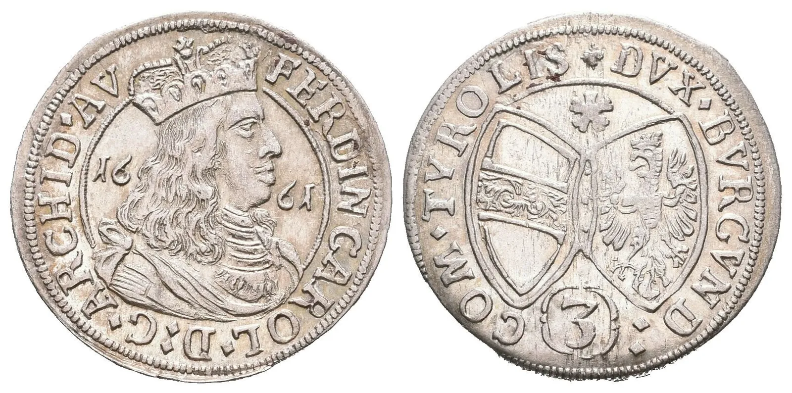 3 Krejcar 1661, Hall, KM.829, krásná zachovalost, zbytky lesku, patina — 1