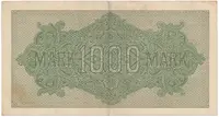 Německo, 1000 Mark 1922, vod. Hakensterne, černé 6-místné číslo, Ro.75b - fotografie 2