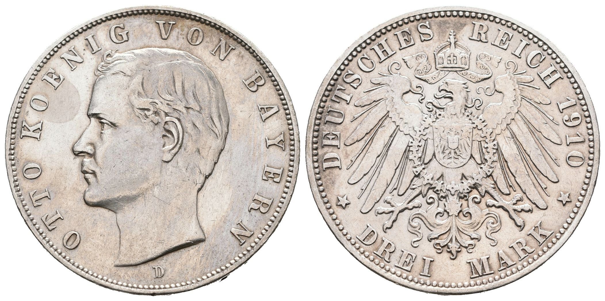 Bavorsko, 3 Marka 1910 D