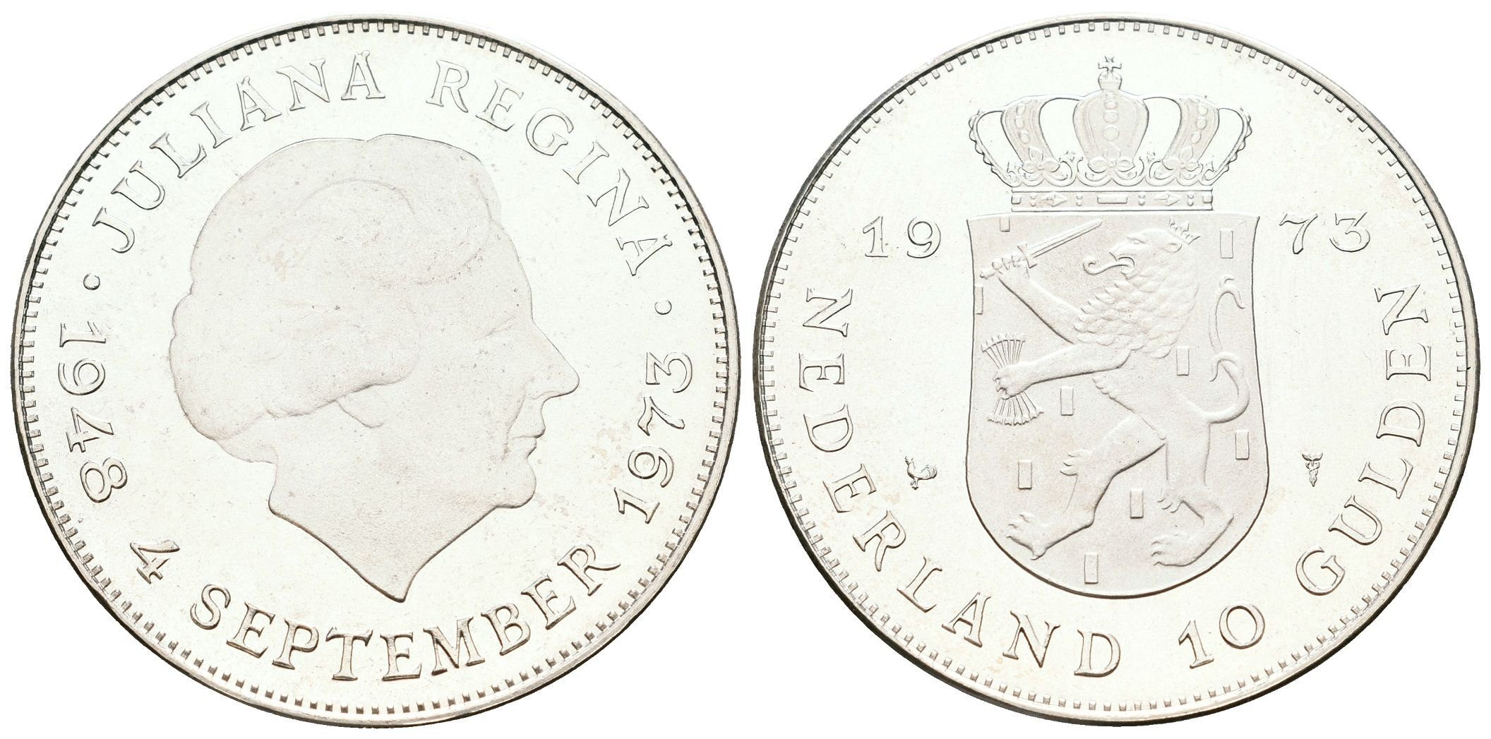 Nizozemí, 10 Gulden 1973