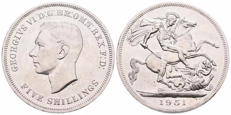 Velká Británie, 5 Shilling 1951