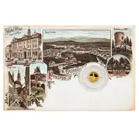 Zlatá mince Český Krumlov - dobová pohlednice - fotografie 6