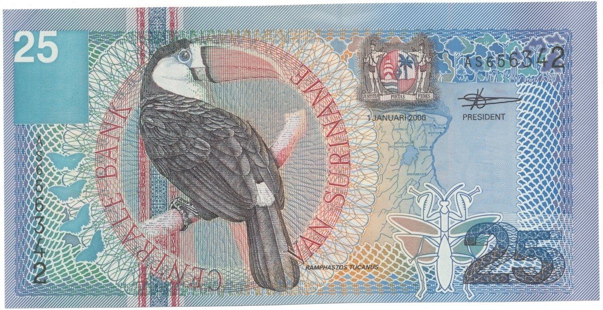 Surinam, 25 Gulden 2000, P.148