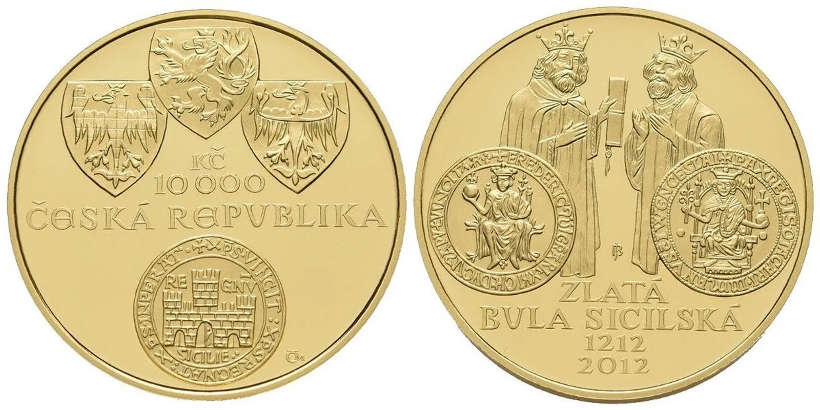 10000 Kč 2012 - Zlatá bula sicilská, PROOF