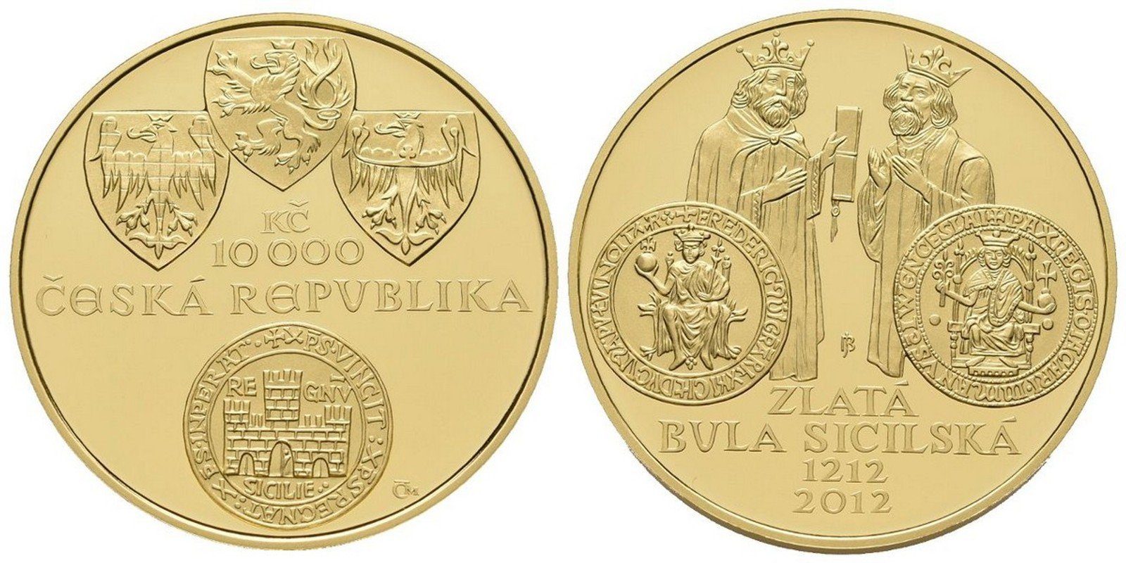 10000 Kč 2012 - Zlatá bula sicilská, PROOF
