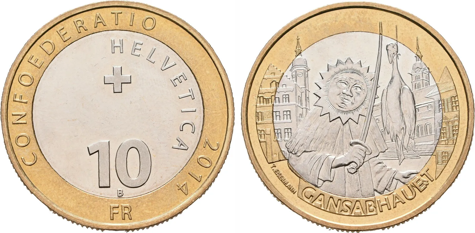 Švýcarsko, 10 Frank 2014 - Gansabhauet