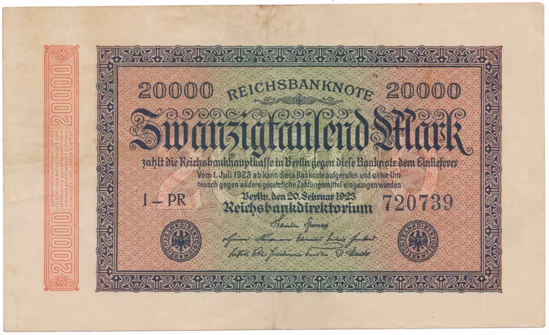 Německo, 20000 Mark 1923, Ro.84j