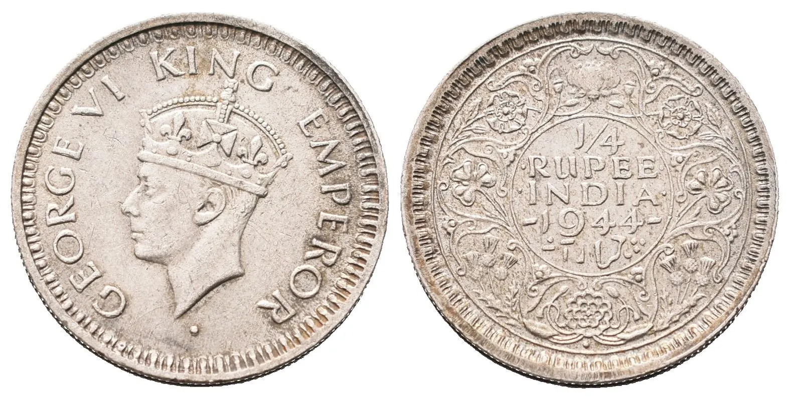 Indie, 1/4 Rupie 1944