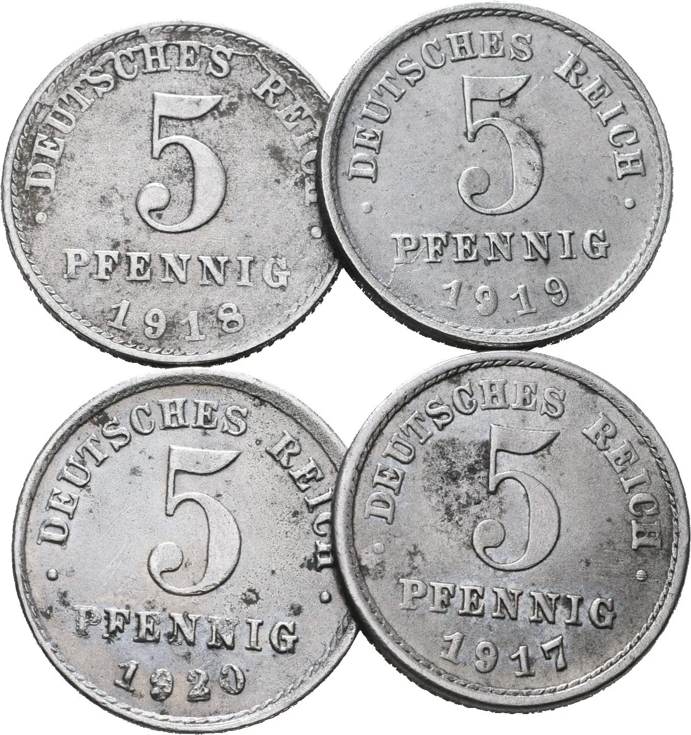 5 Pfennig 1917, 1918, 1919, 1920