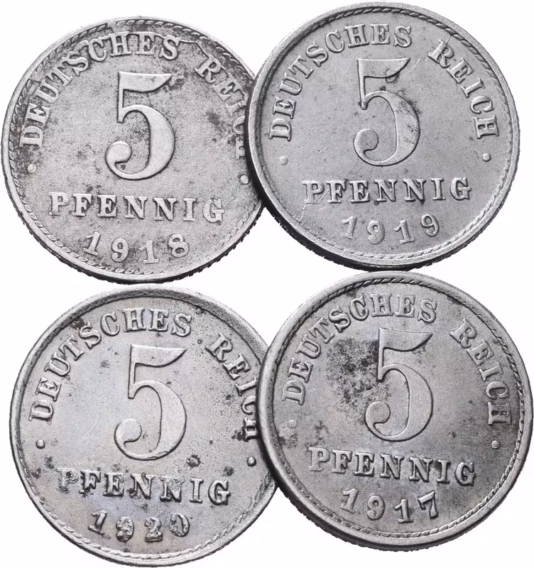 5 Pfennig 1917, 1918, 1919, 1920
