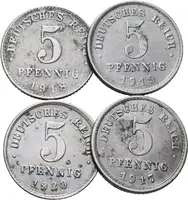 5 Pfennig 1917, 1918, 1919, 1920