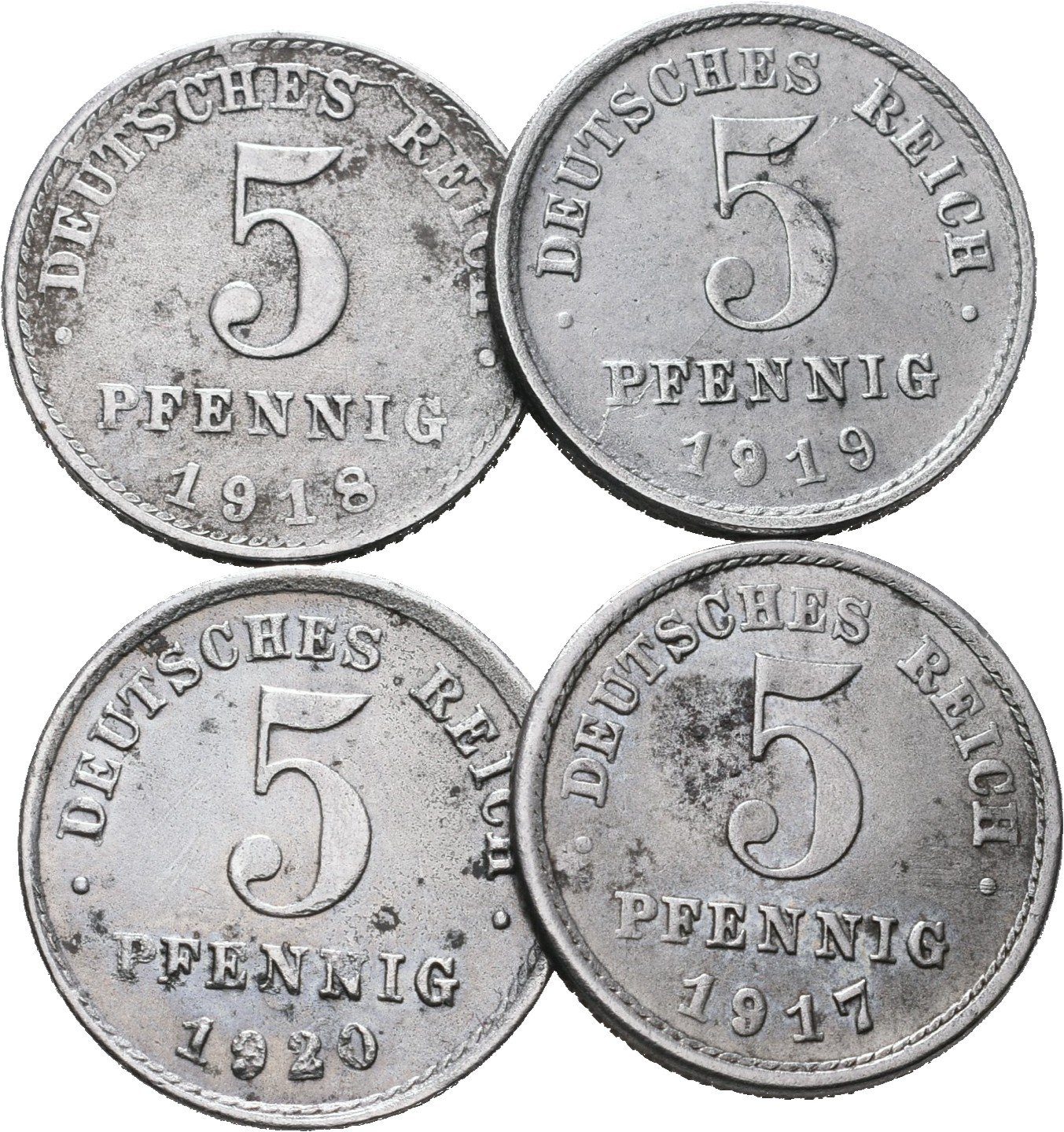 5 Pfennig 1917, 1918, 1919, 1920
