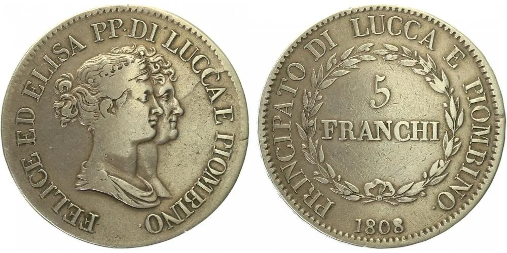 Itálie - Lucca, Felix a Elisa Bonapa, 1805 - 1814 — 1