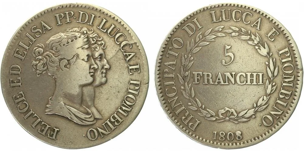Itálie - Lucca, Felix a Elisa Bonapa, 1805 - 1814 — 1