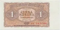 Československo, 1 Koruna 1953, tisk Praha, série NV, Hej.89b1