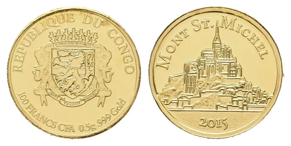Kongo, 100 Franků 2015 - Mont St. Michel