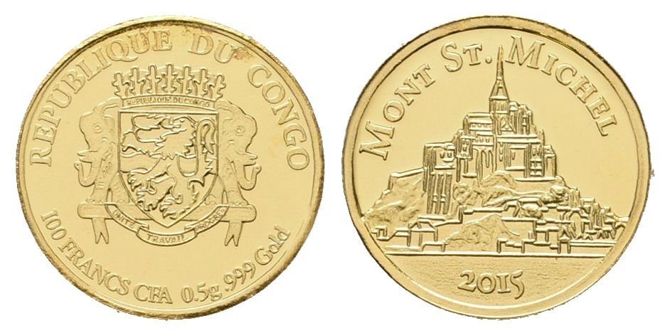 Kongo, 100 Franků 2015 - Mont St. Michel