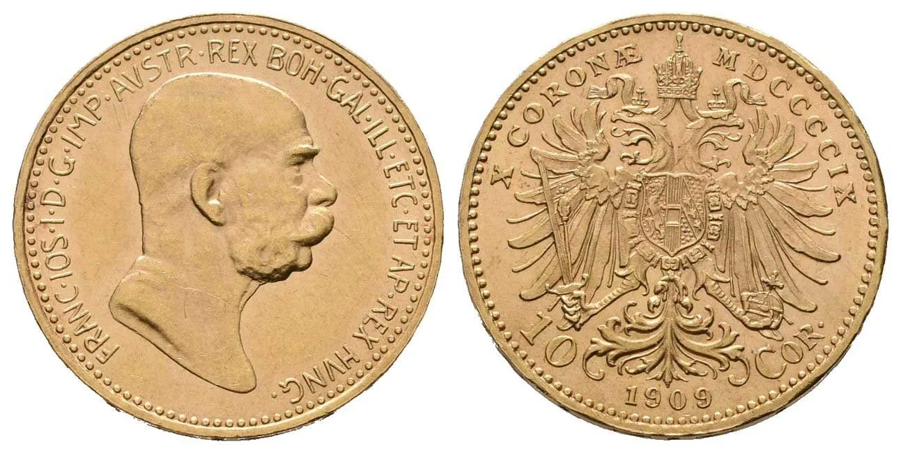 10 Koruna 1909, typ Marschall