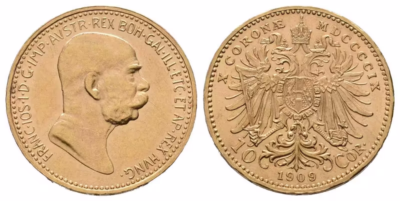 10 Koruna 1909, typ Marschall