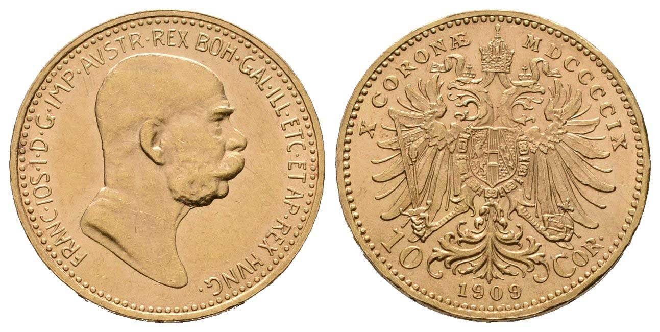 10 Koruna 1909, typ Marschall