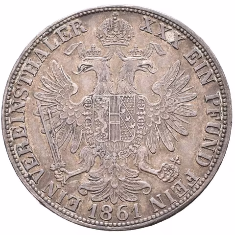 Tolar spolkový 1861 A, pěkná zachovalost, tmavá patina,