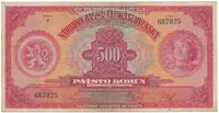 500 Koruna 1929, série C, SPECIMEN, Hej.23c.S1